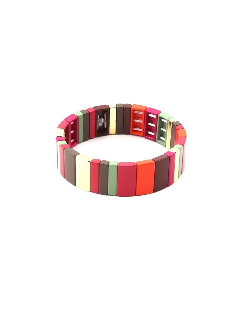 Broad Enamel Tile Bracelet