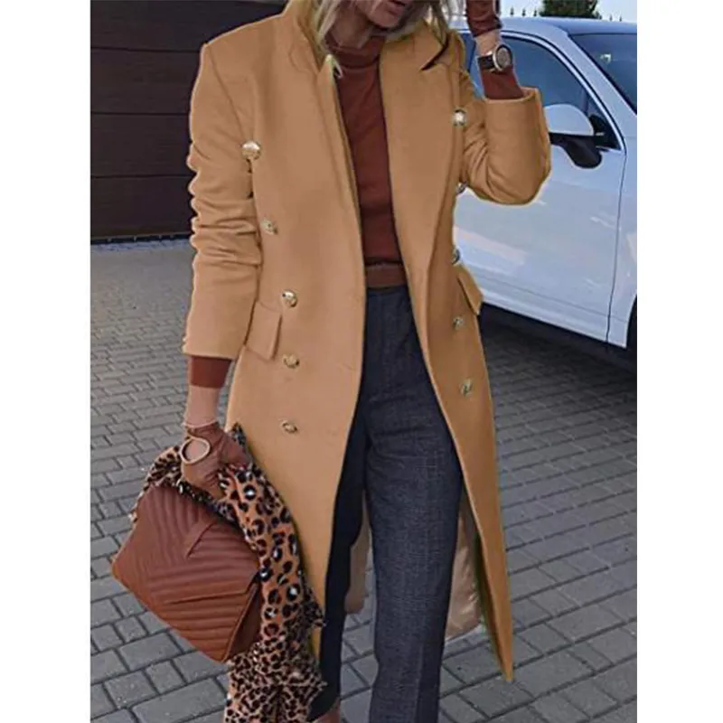 Mid-Length Casual Woolen Coat
