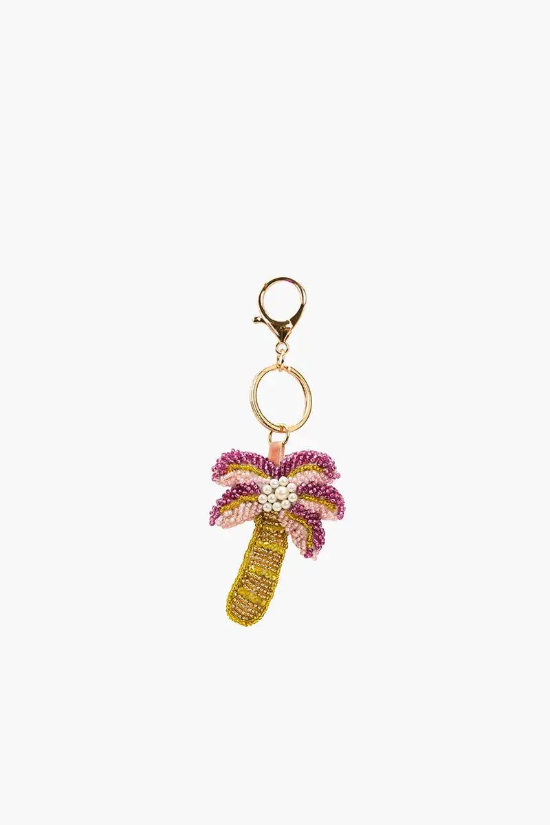 Palm Tree Beaded Bag Charm