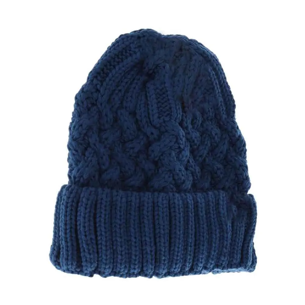 Lattice Knit Cuff Beanie