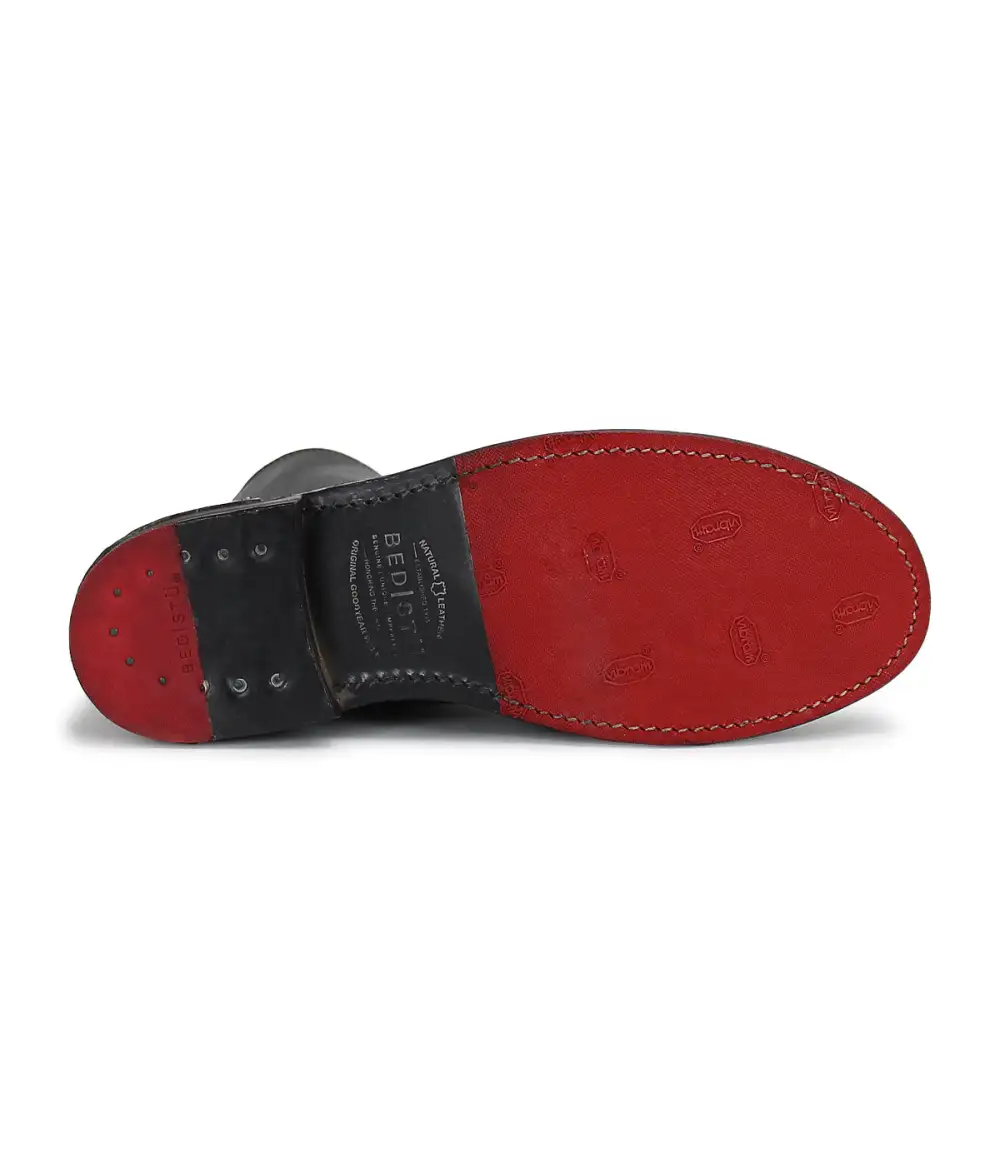 Cap-Toe Contrast-Stitched Heritage Combat Boots