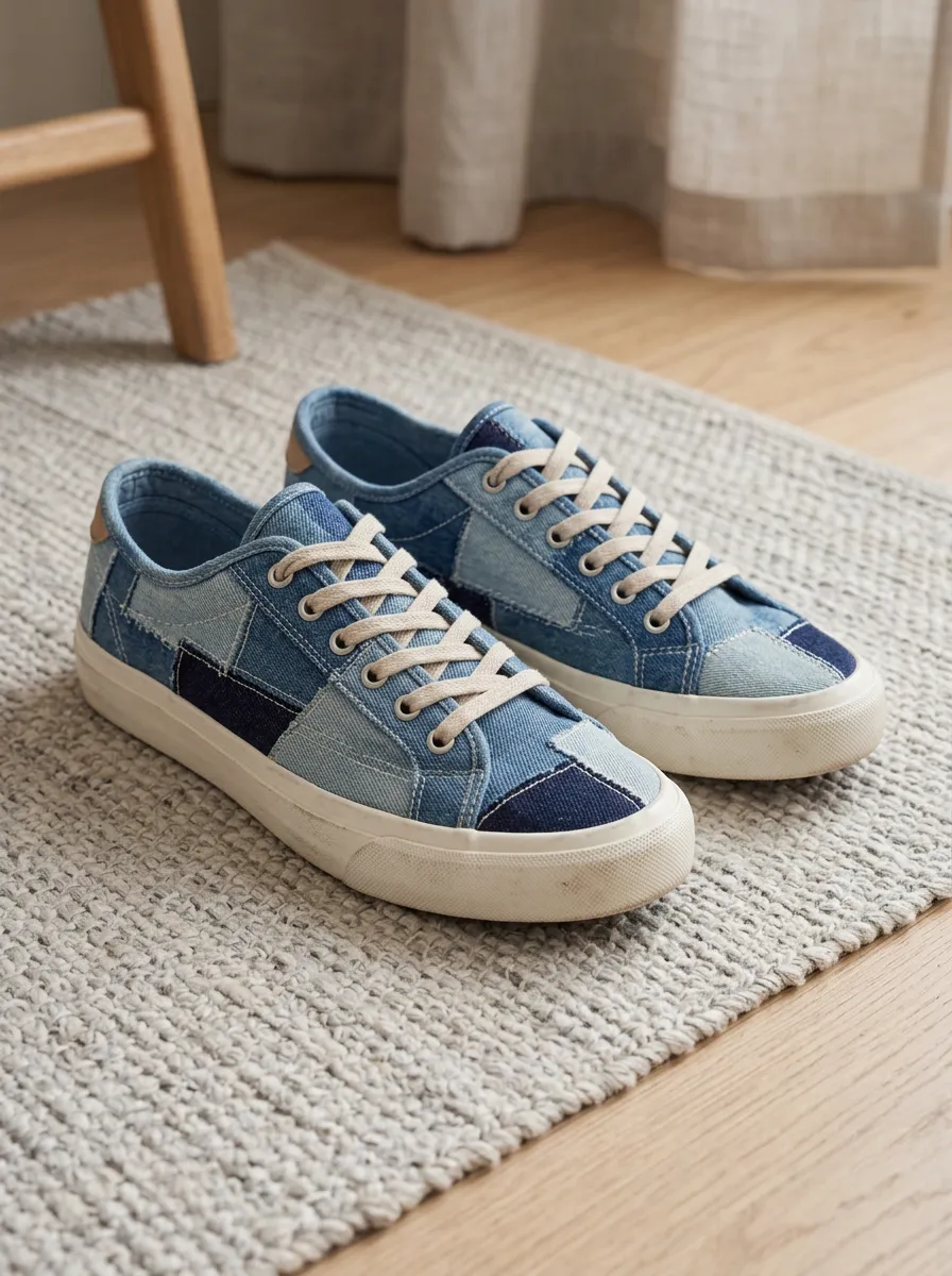 Women's Patchwork Denim Fresh Skate Shoes