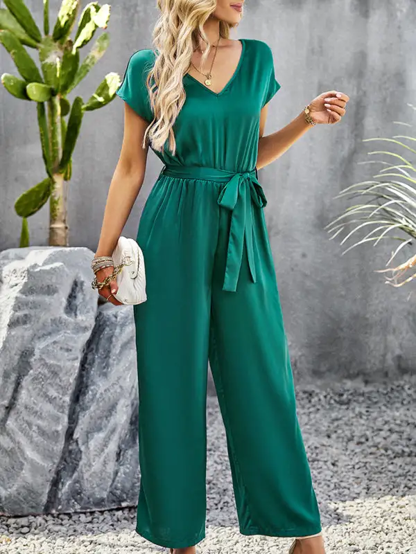 Elegant Clean V Neck Everyday Jumpsuit