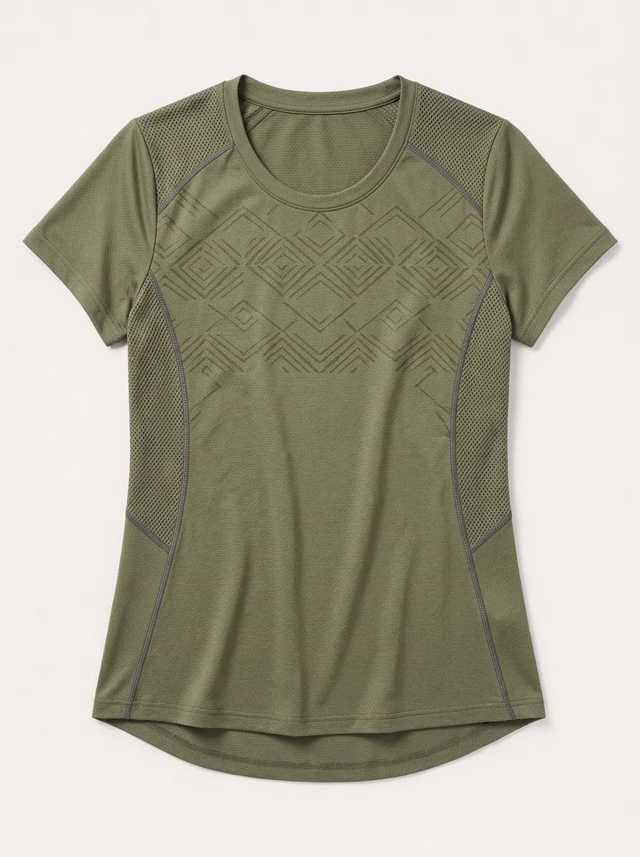 Women's Tempo Athletic Fitness Geometric Pattern Printed Top