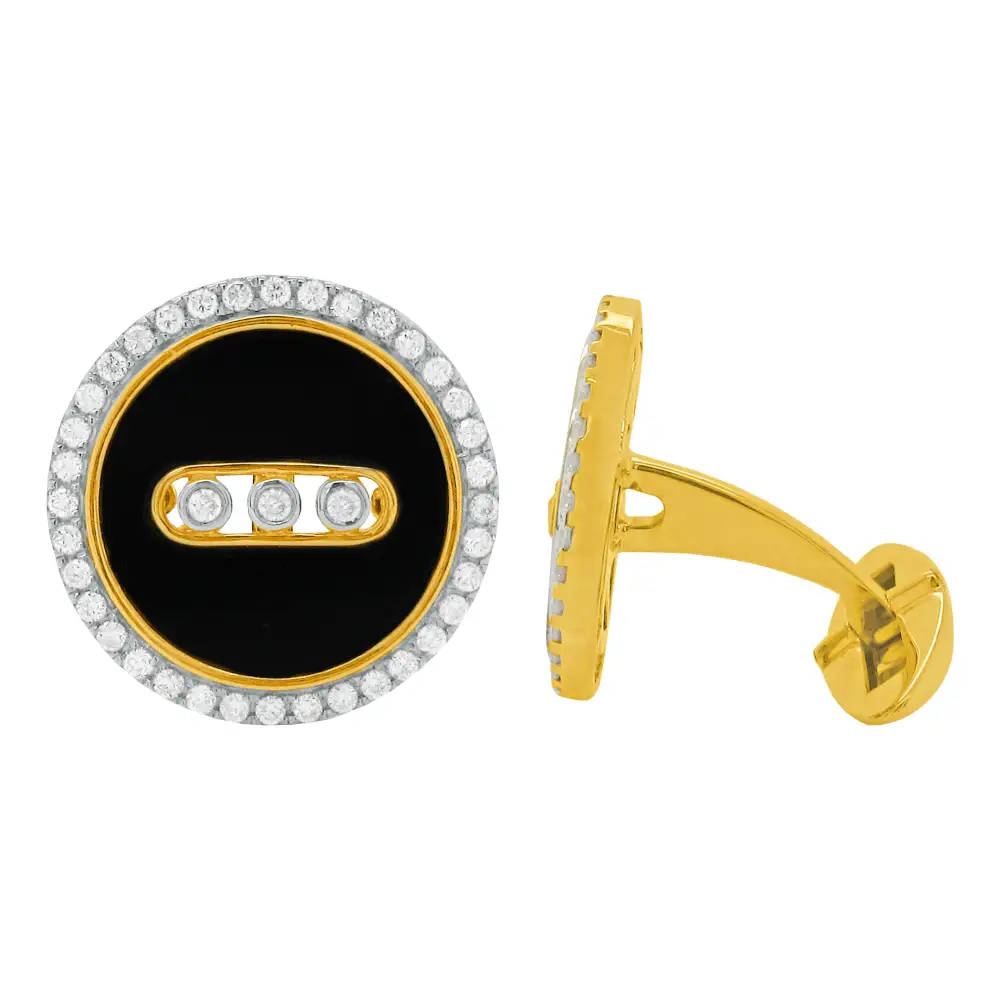 Curved Classic Diamond Cufflinks