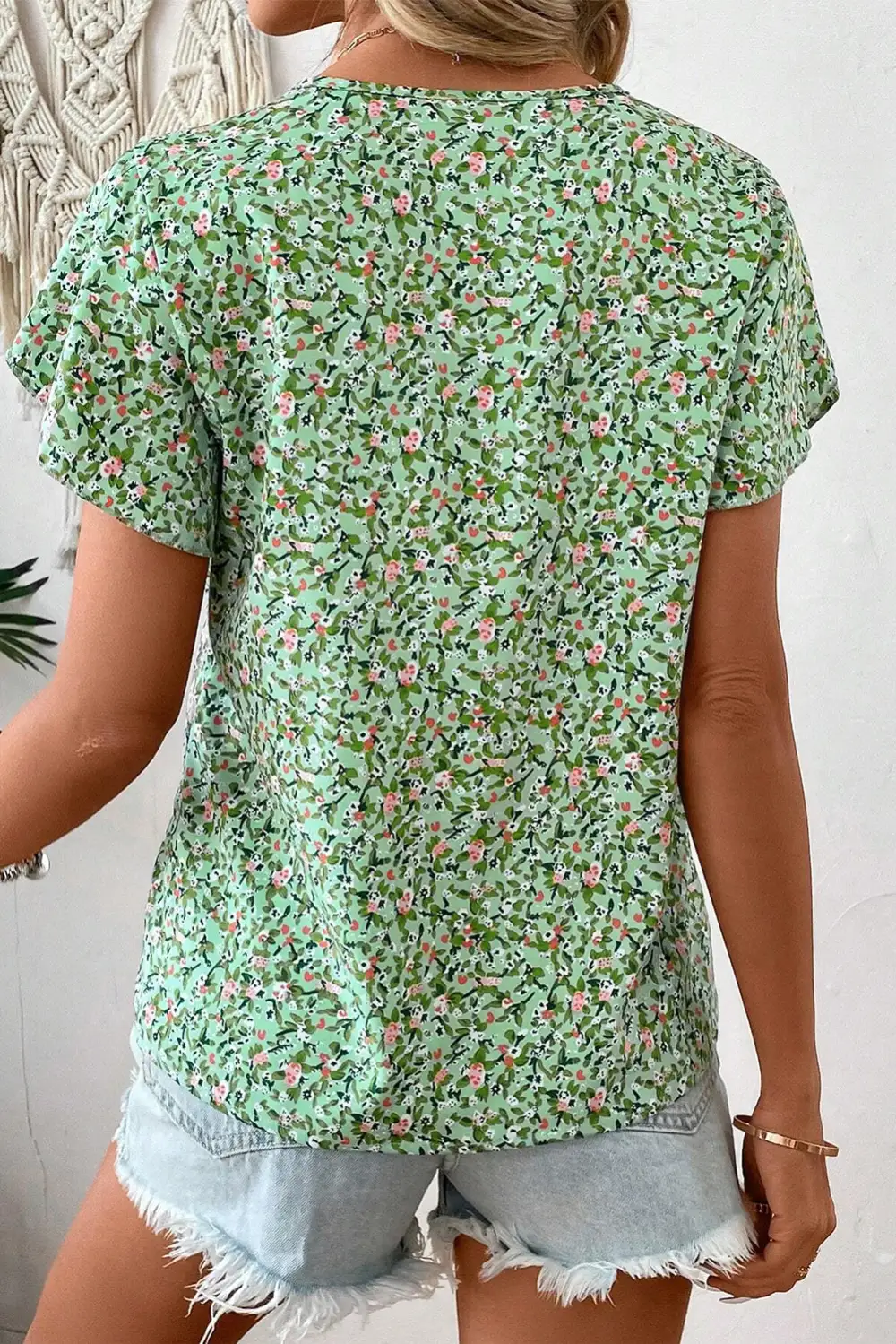 Effortless Floral Short Sleeve Blouse
