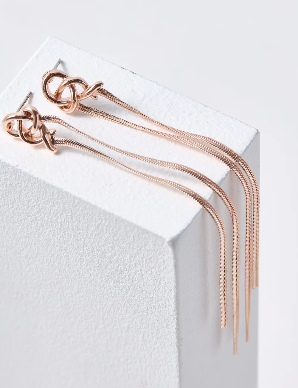 Rose Gold Long Tassel Earrings