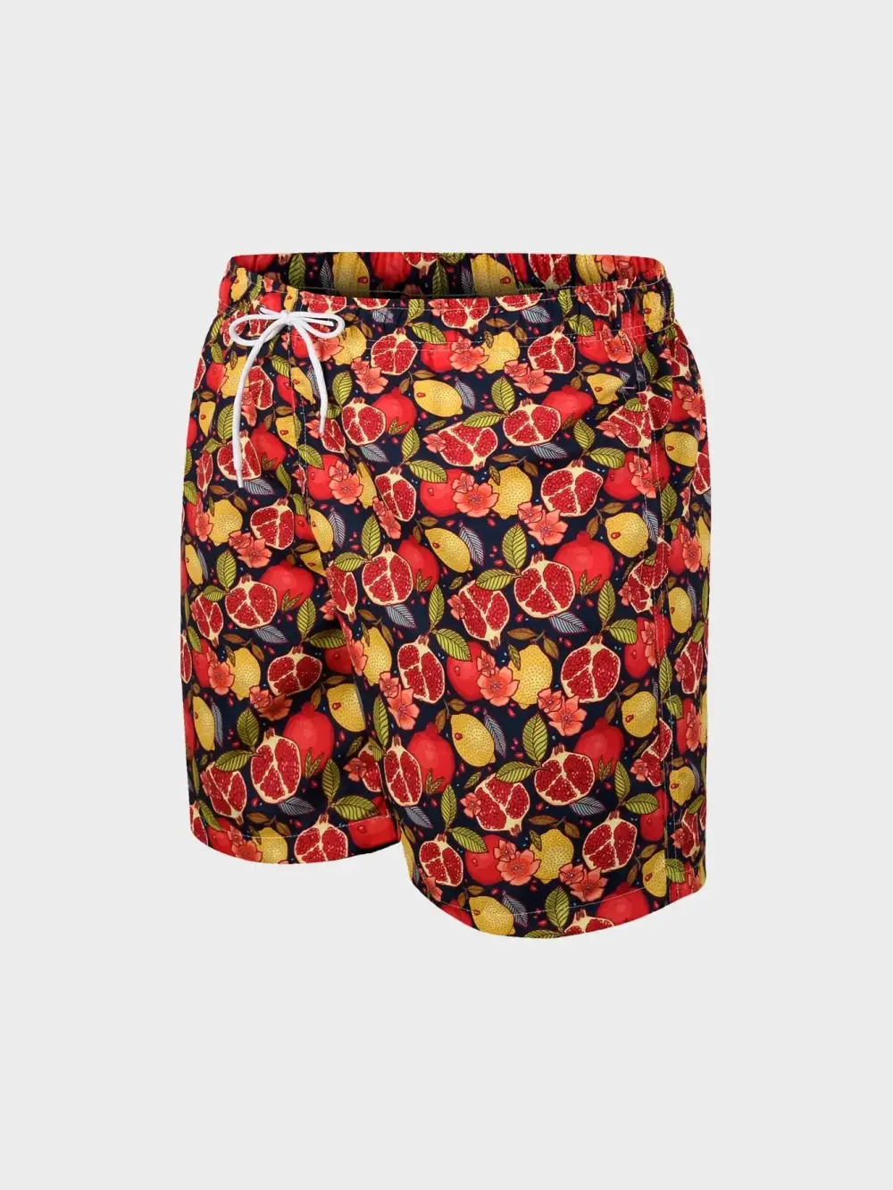 Men's Lemon and Pomegranate Print Swim Trunks