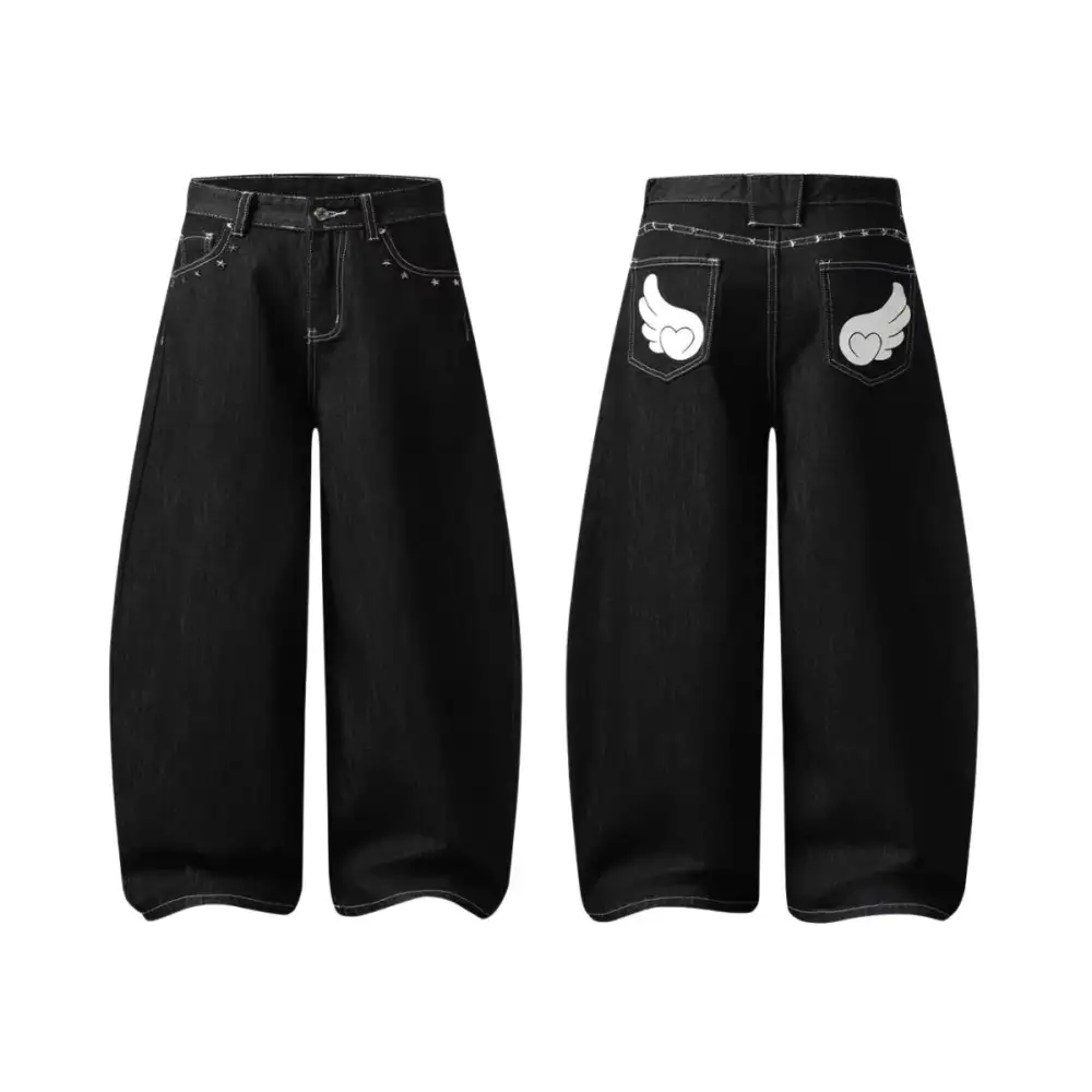 High Rise Patchwork Denim Jeans