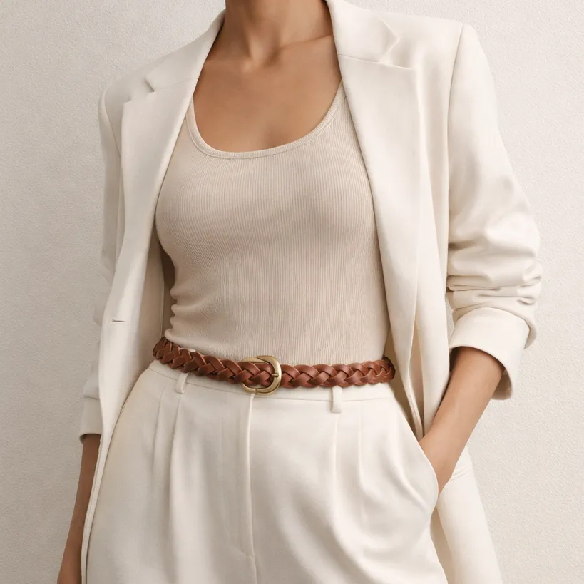 Decorative Crystal Leather Belt
