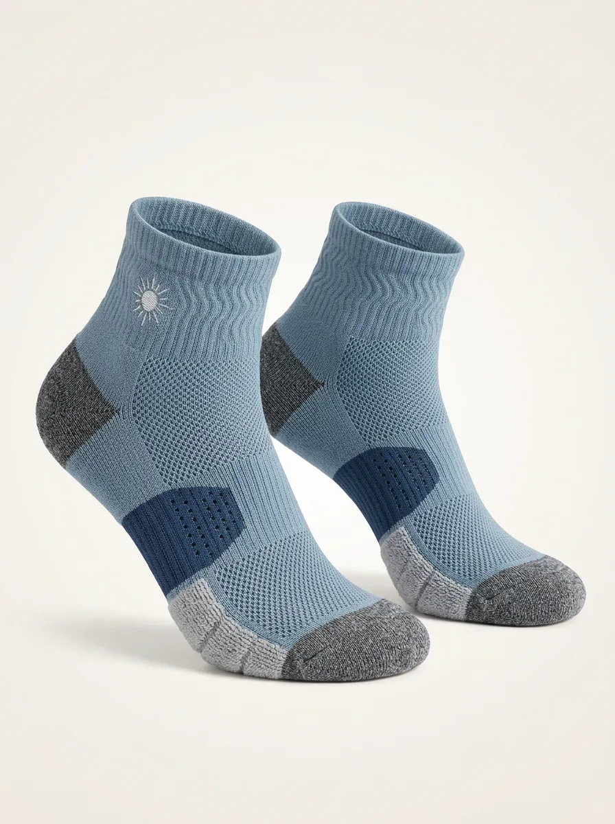 Men's Sun Embroidered Ankle Socks