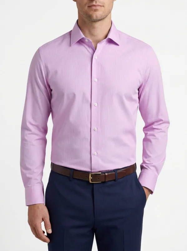 Men's Smart Casual Solid Dress Shirt