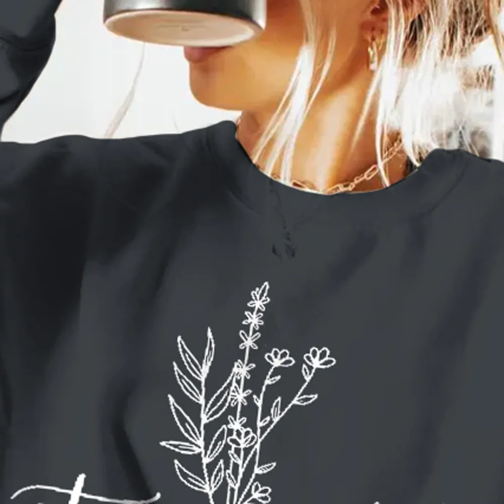 Women's Crew Neck Floral Sweatshirt