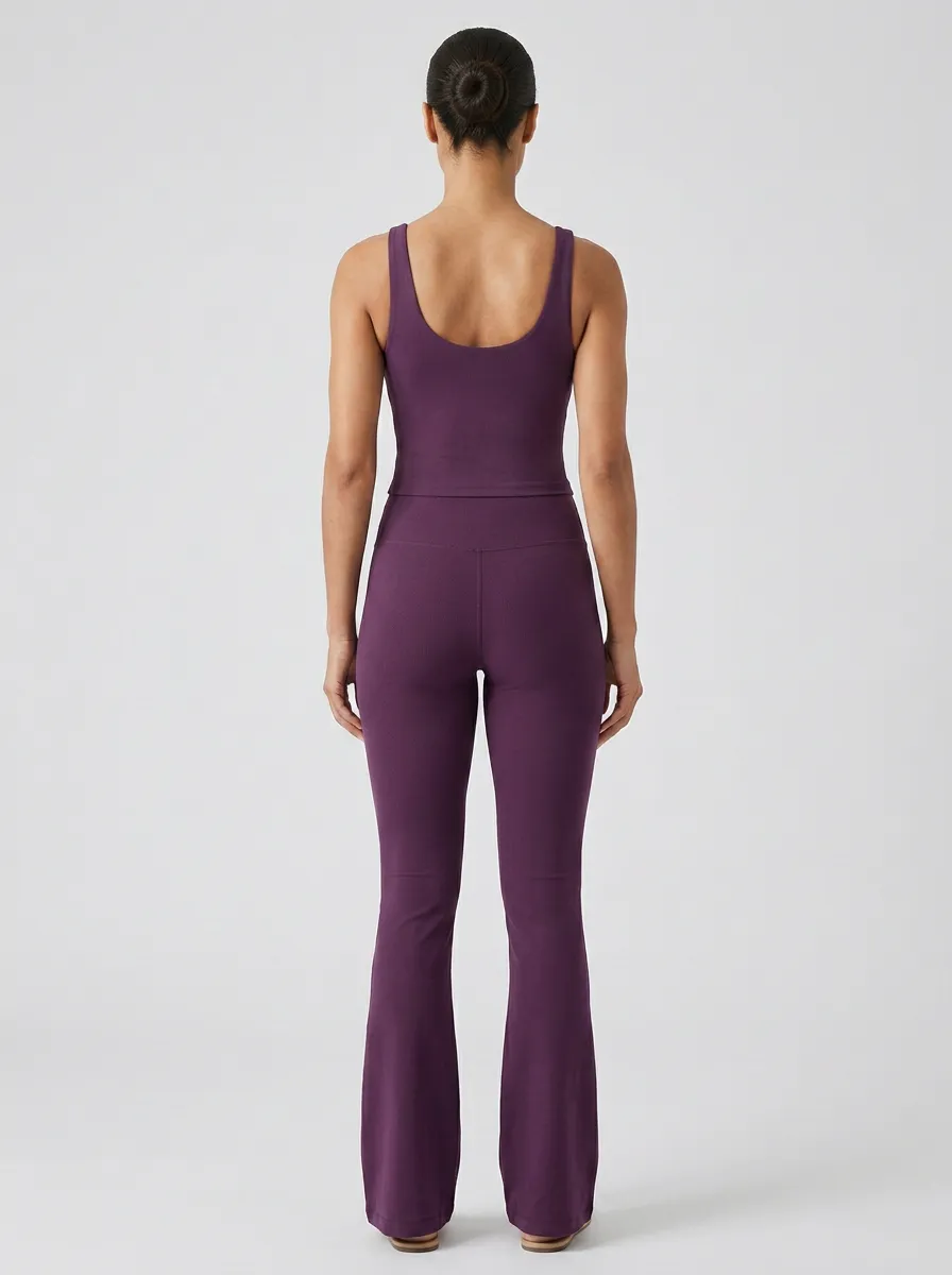 Yoga Fitness Flared-Leg Women's Tank Top Flare Pants Active Set