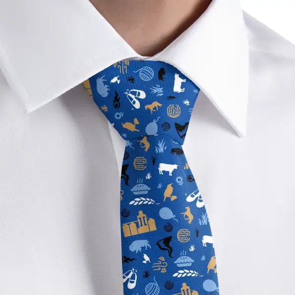 Polished Heritage Emblem Design Necktie
