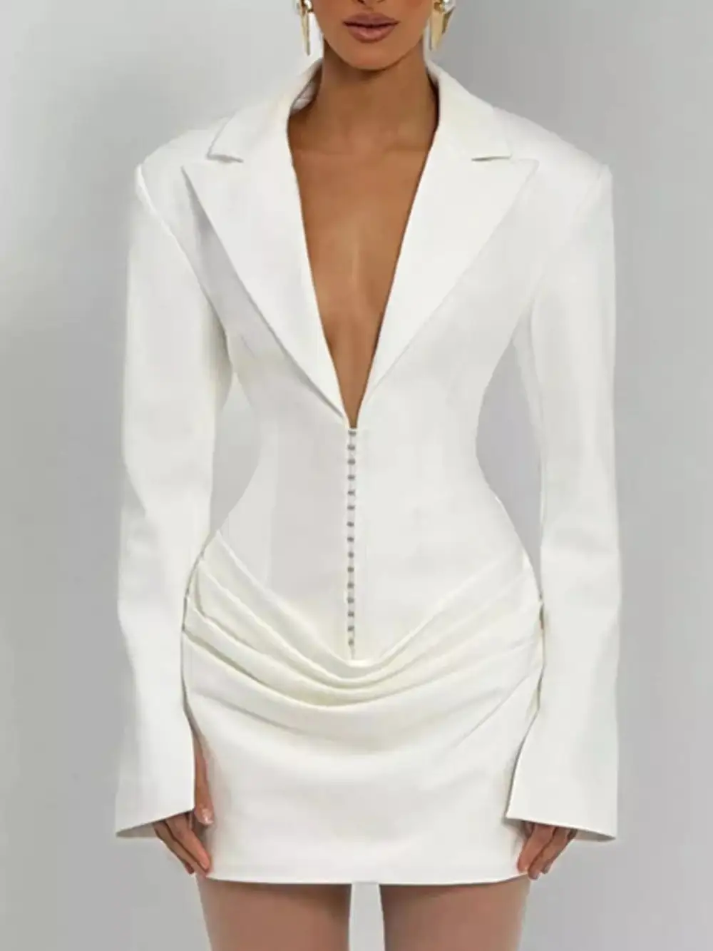 Full Size Blazer- Sleeve Mini Dress Plus Size