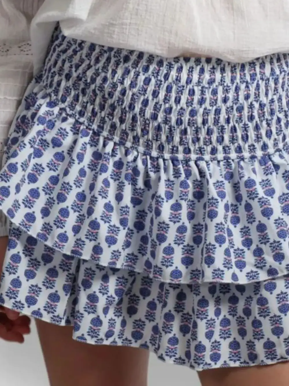 Tidy Ruched Smocked Skirt