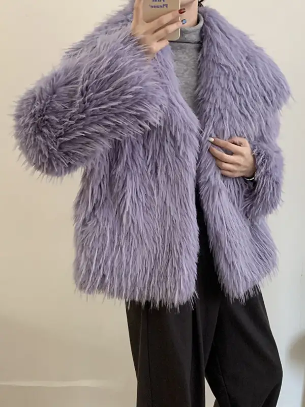 Faux Fur Open Front Outerwear