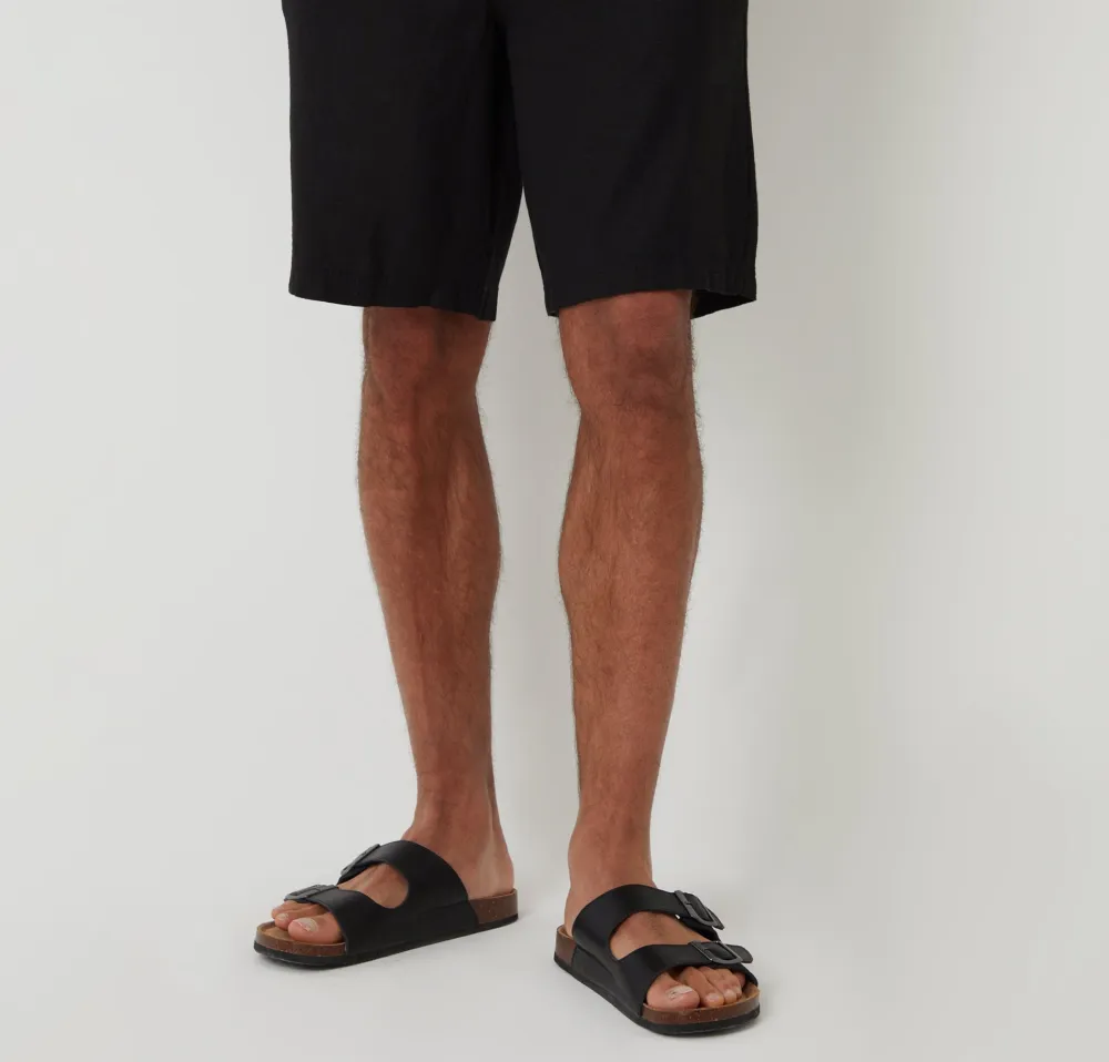 Men's Black Linen Blend Shorts