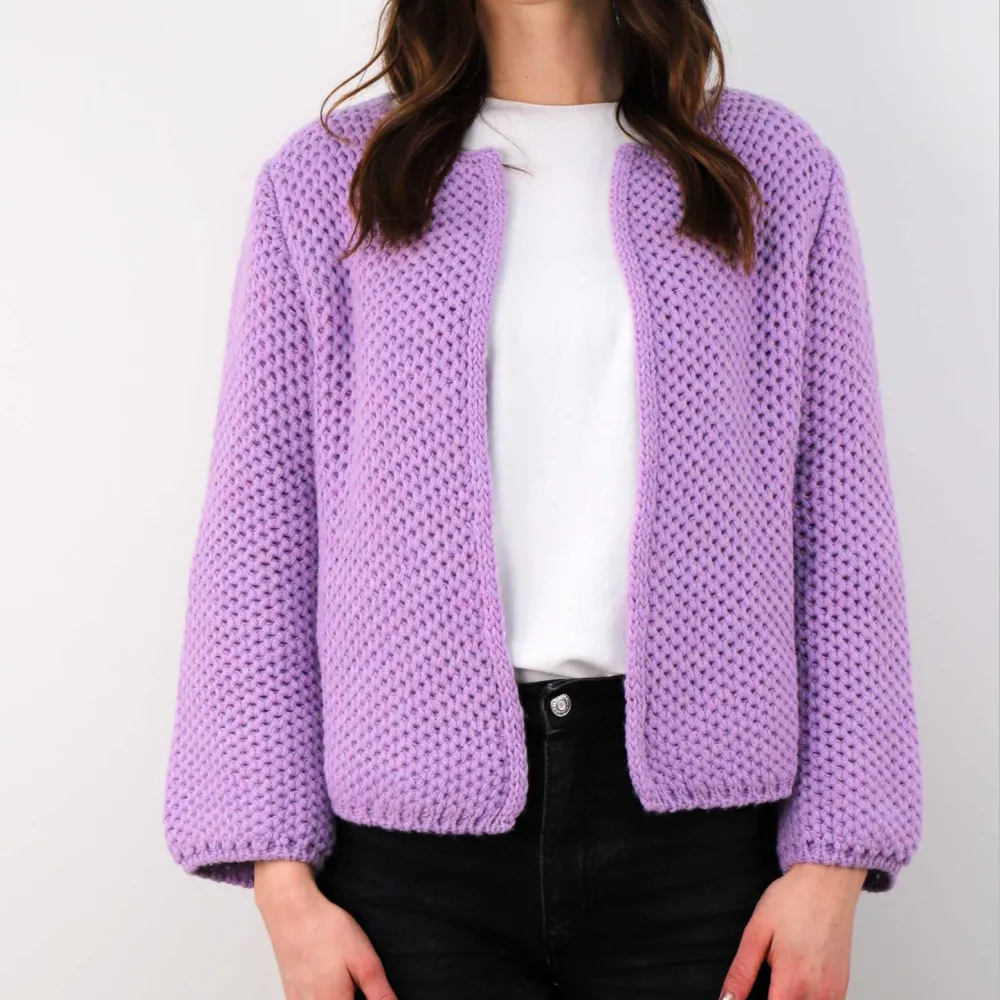 Artful Mohair Wool Longline Cropped Cardigan