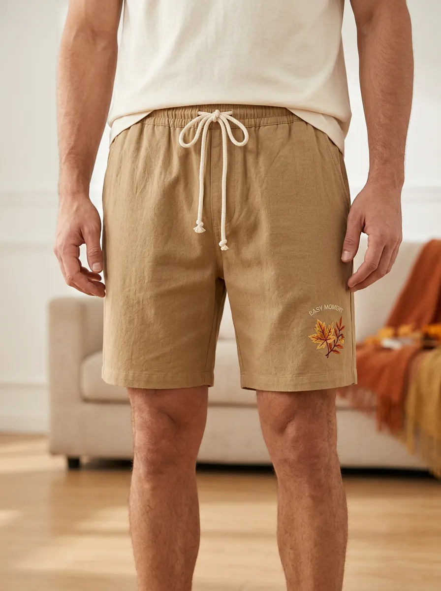 Embroidered Drawstring Embroidered Shorts