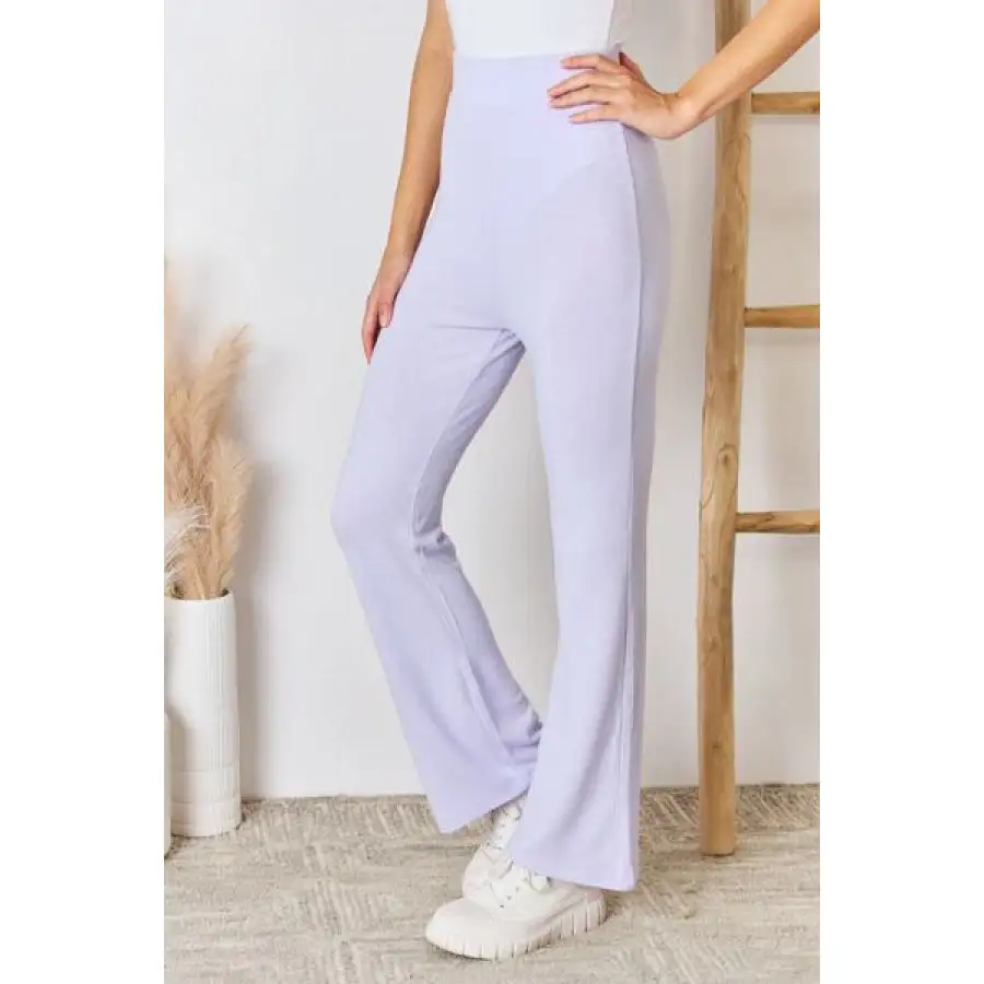Full Size High Waist Ultra Soft Knit Flare Pants