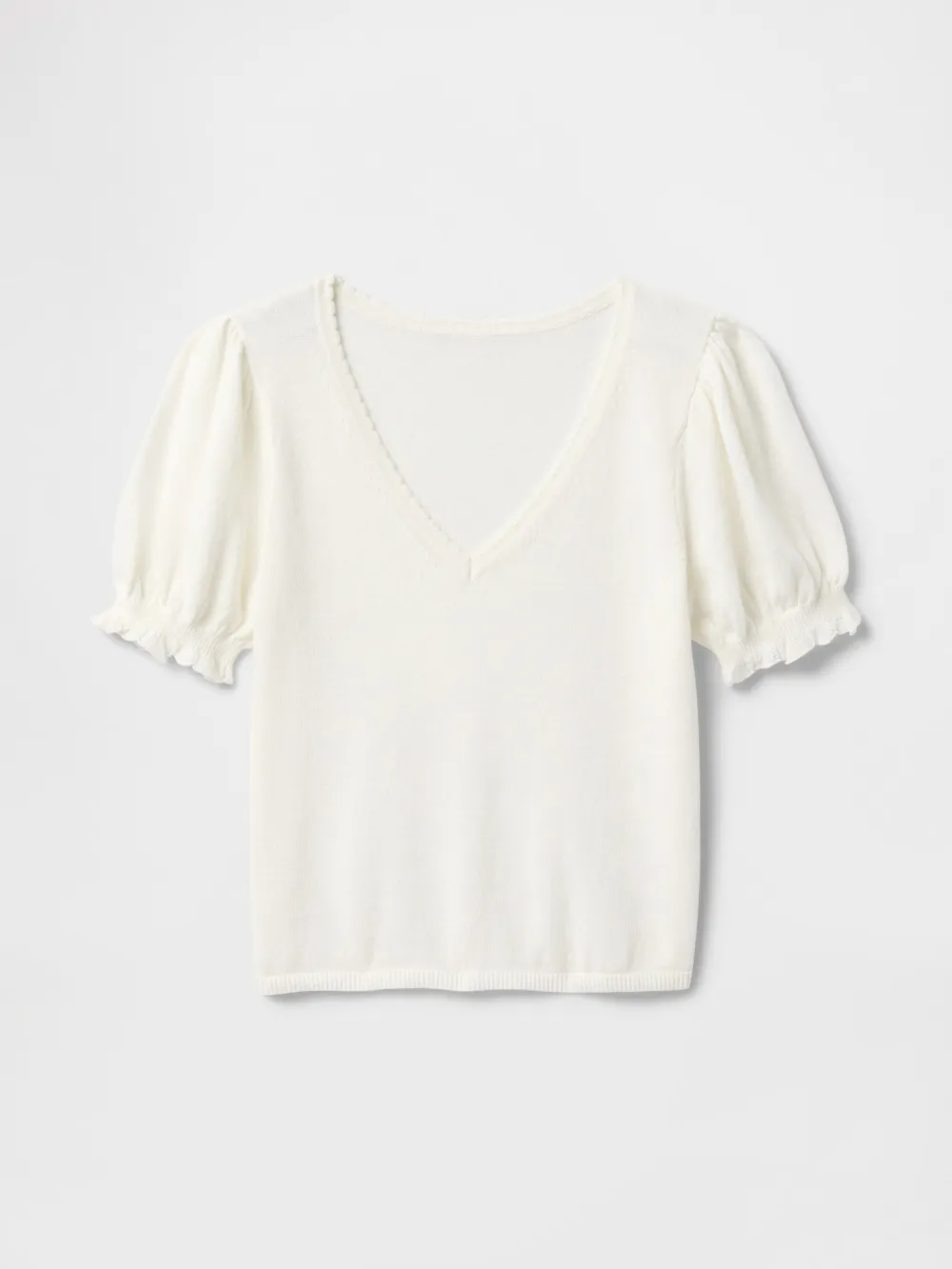 Bubble Sleeve Short Sleeved Sweater