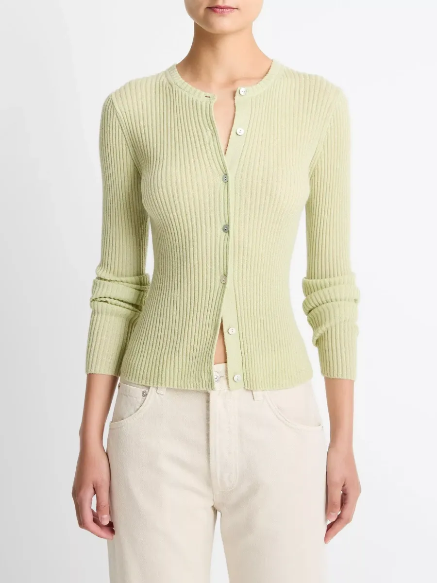 Ribbed Button Up Cardigan