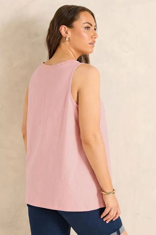 Pink Premium Cotton Vest Top detail 2