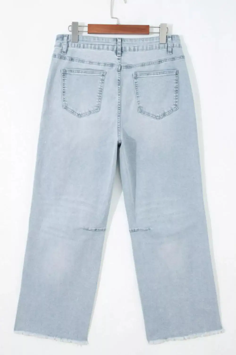 Denim Star Print Cropped Pocketed Jeans
