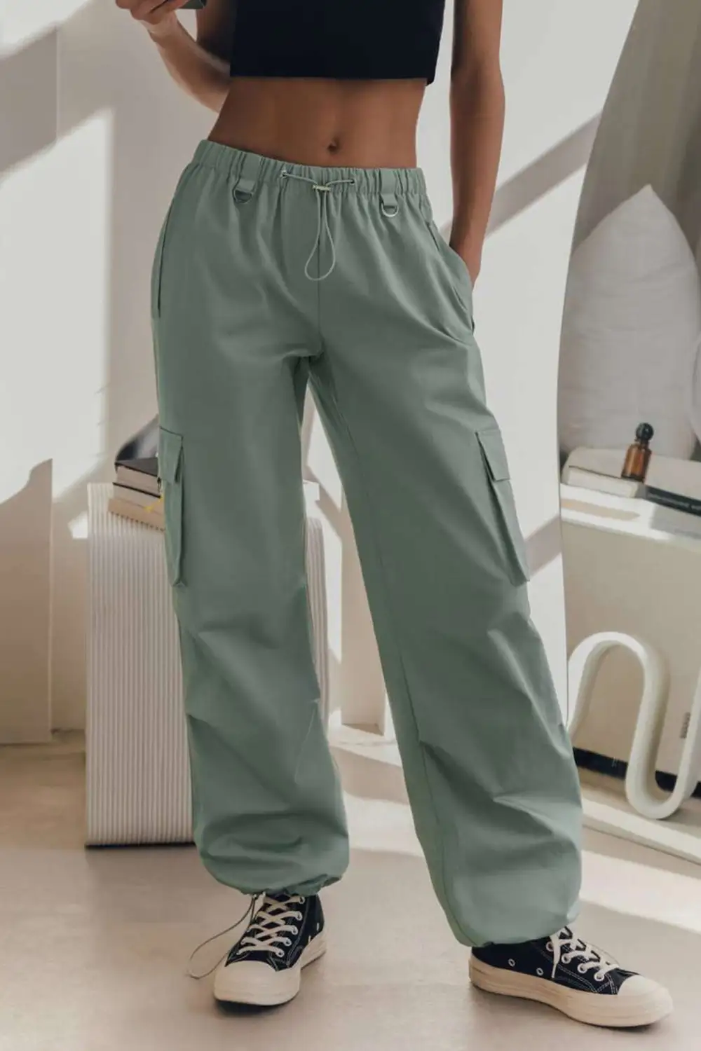 Drawstring Utility Pocket Cargo Pants