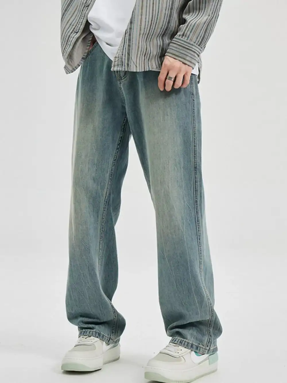 Easywear Washed Wide Leg Jeans