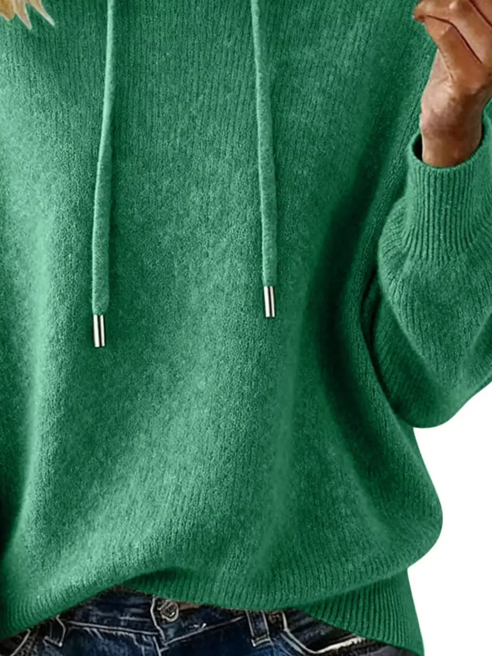 Versatile Drawstring Long Sleeve Sweater