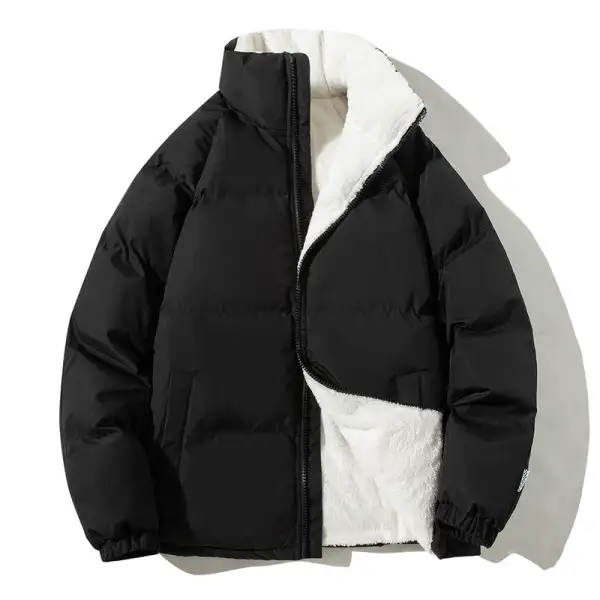 Quilted Teddy Stand Collar Bomber Jacket