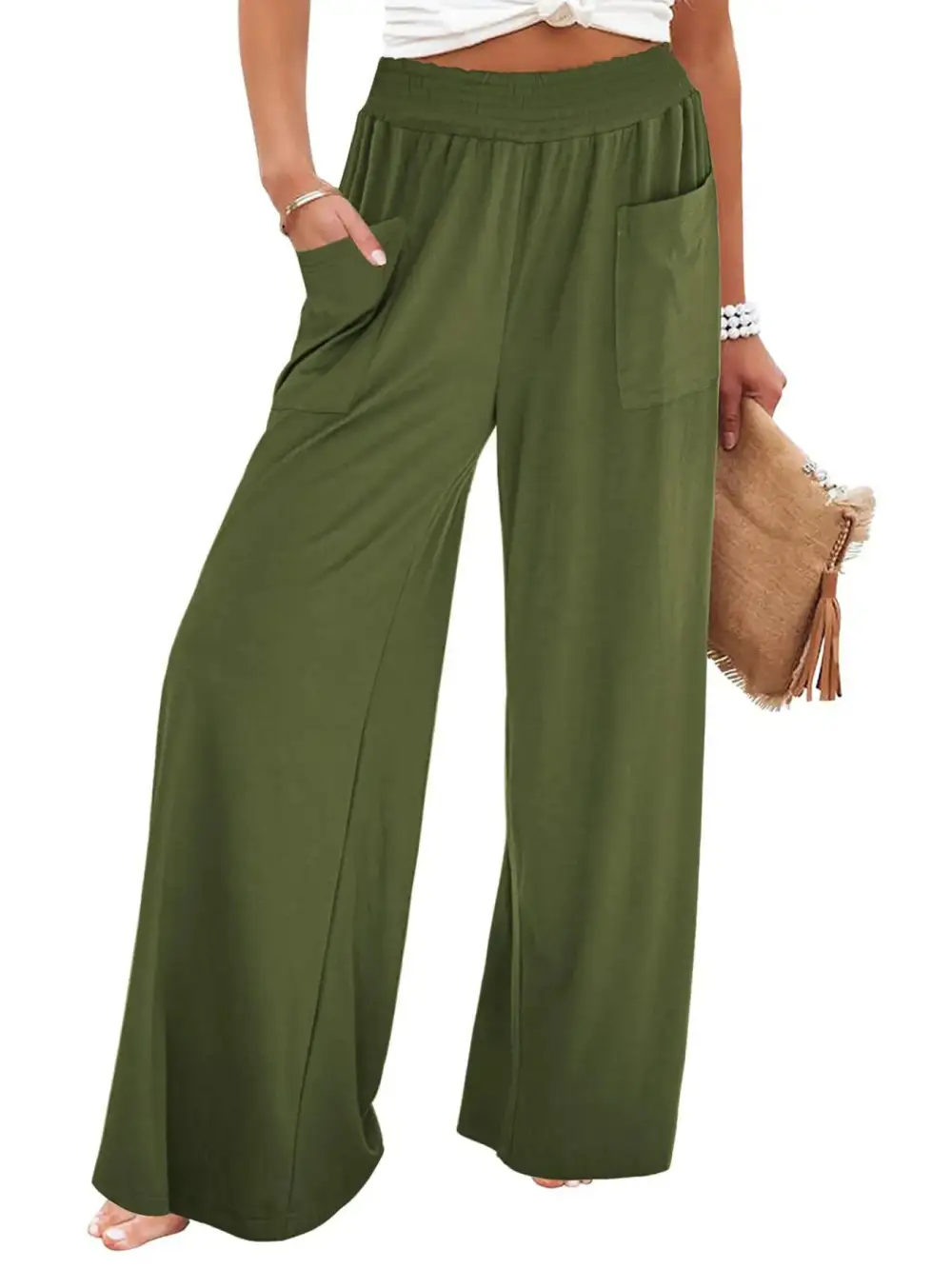 High Waist Pocketed Trousers