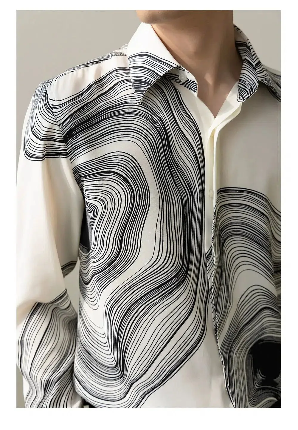 Abstract Print Long Sleeve Shirt