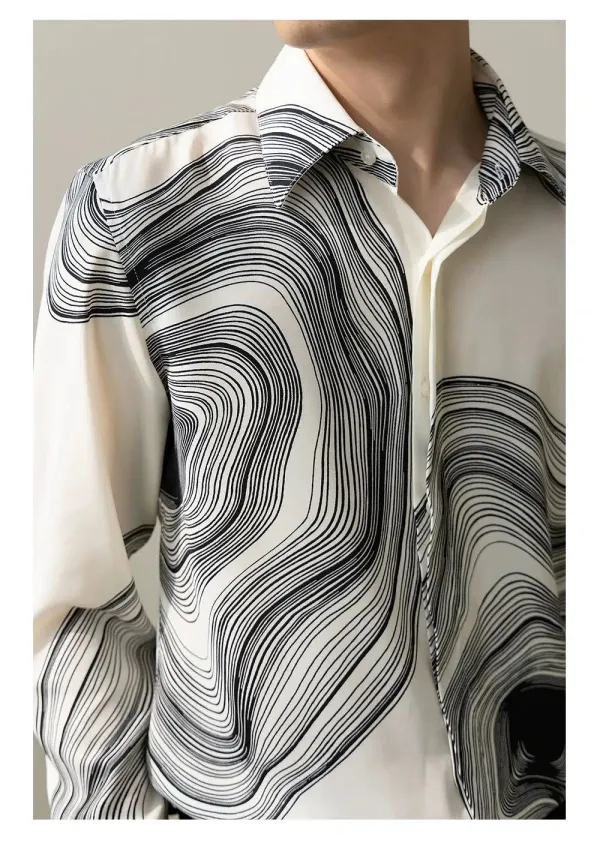 Abstract Print Long Sleeve Shirt
