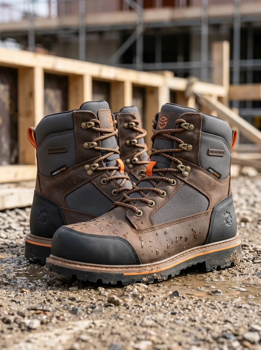 Adventure Leather-Look Workwear Men's Waterproof Work Boots