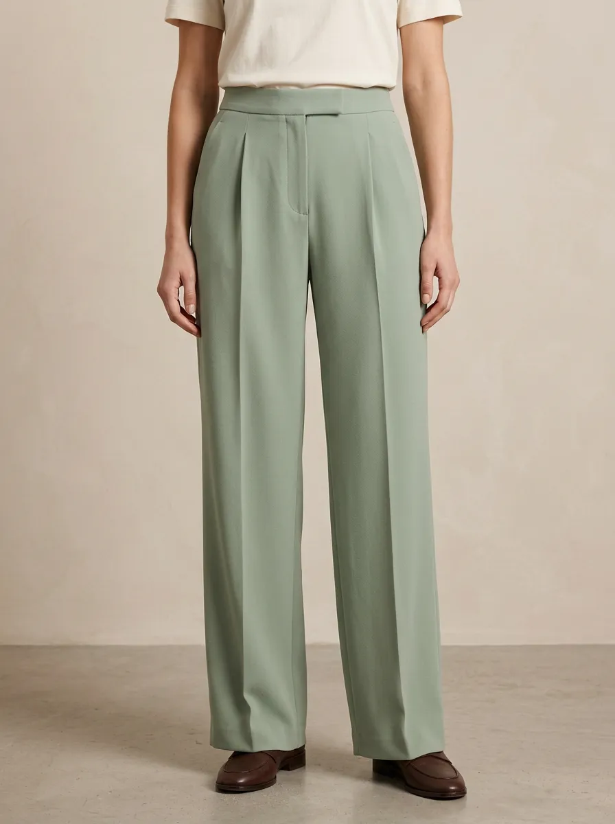 Everyday Versatile Pleated High Rise Wide Leg Trousers