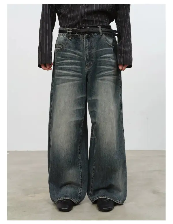 Balloon Vintage-Wash Whisker-Fade Jeans