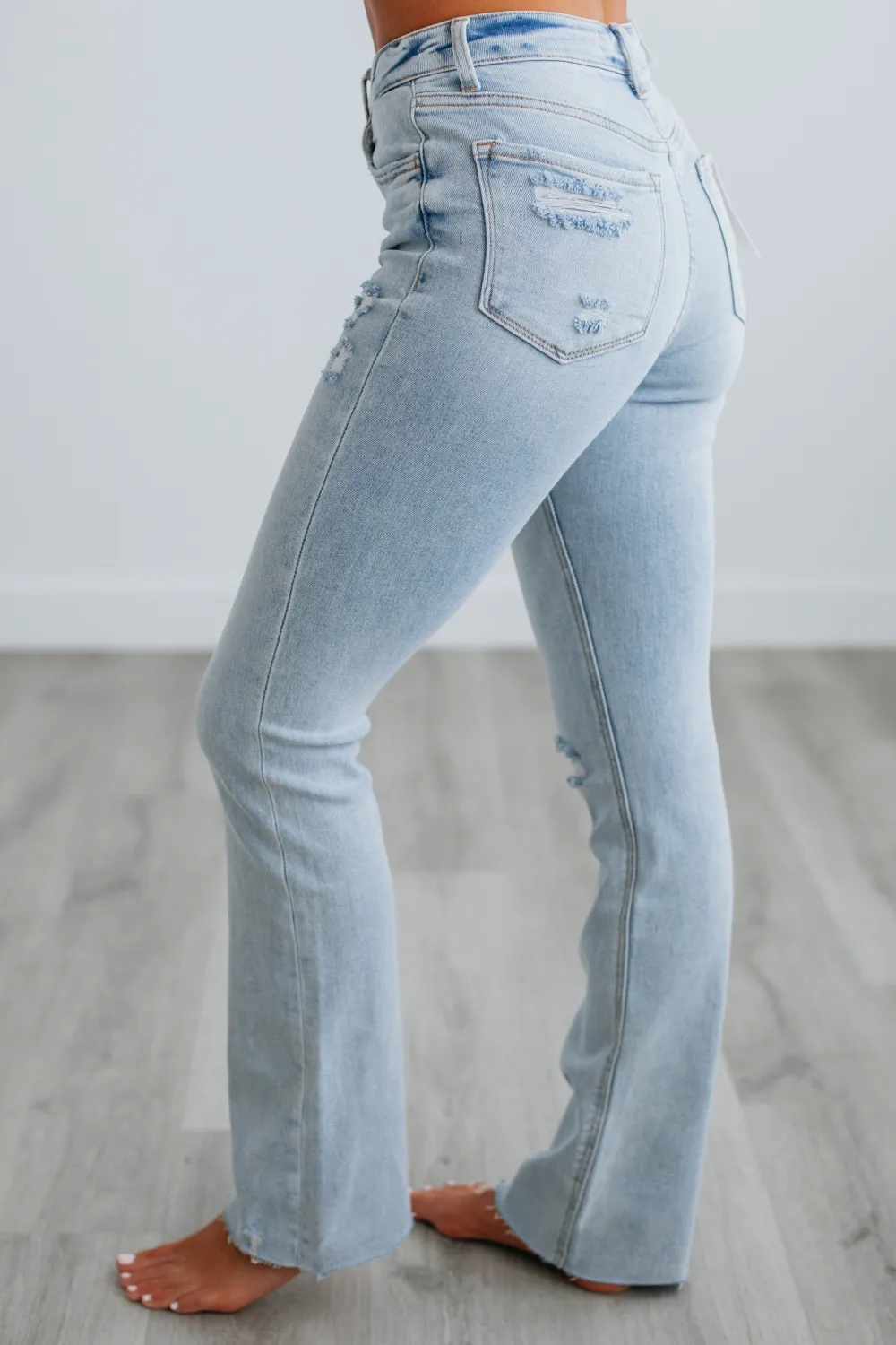 Women's High Rise Bootcut Slim Fit Jeans