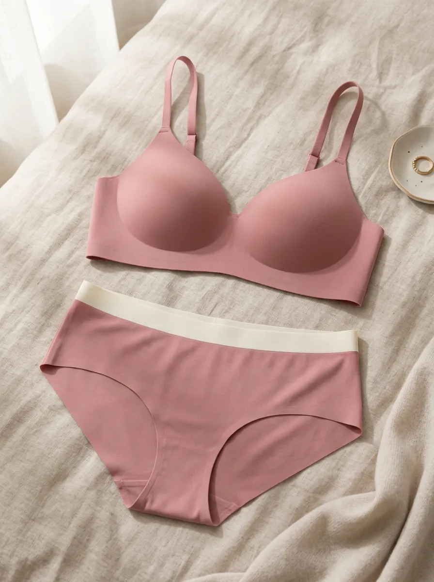 Women's Minimalist Dusty Seamless And Lingerie Set