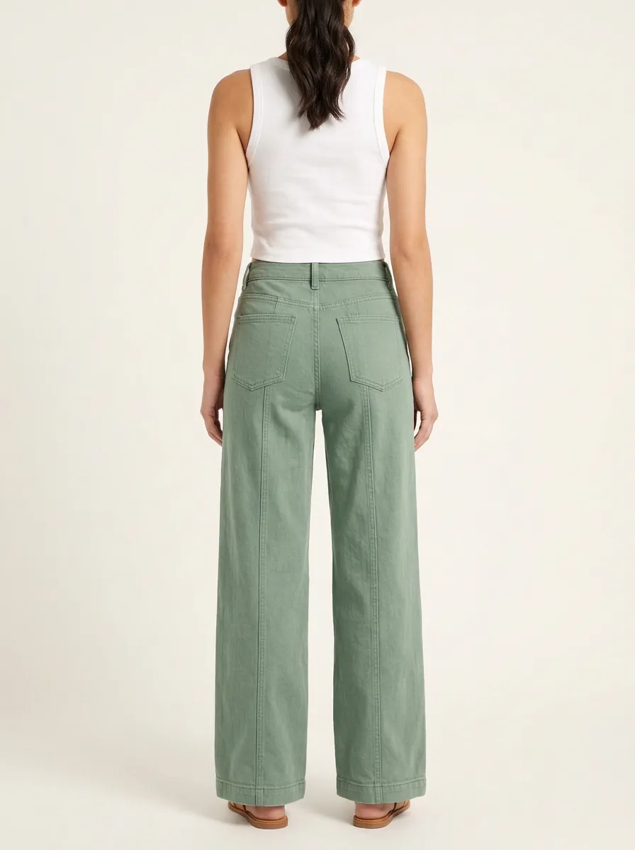 Women's Front-Seam Wide-Leg Pants