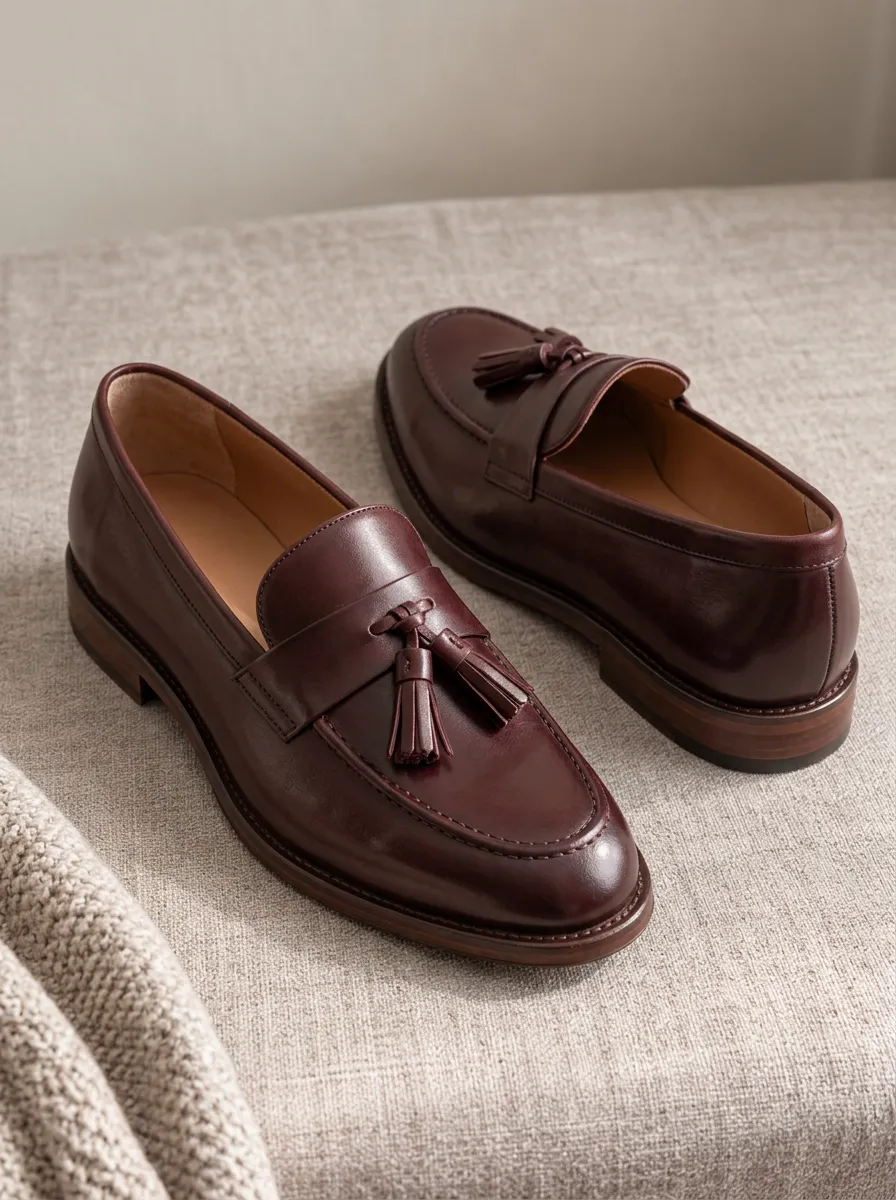 Unisex Traditional Leather Tassel Loafers
