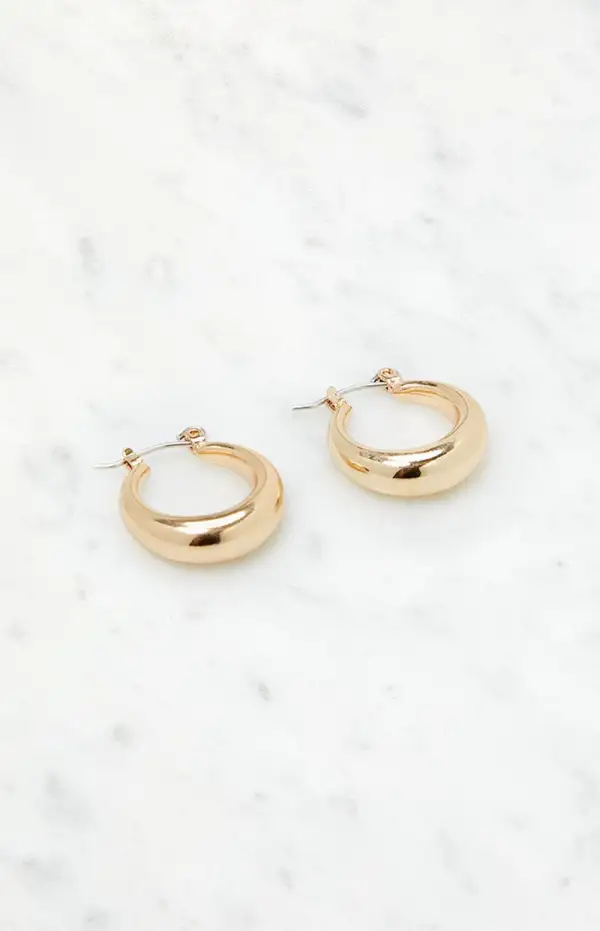 John Galt Gold Thick Hoop Earrings