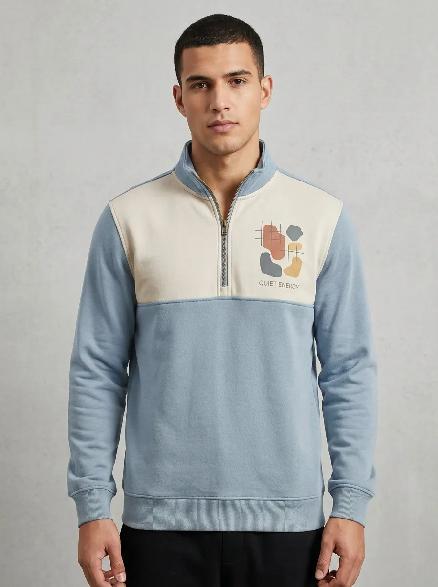 Half-Zip Abstract Men's Half-Zip Sweatshirt