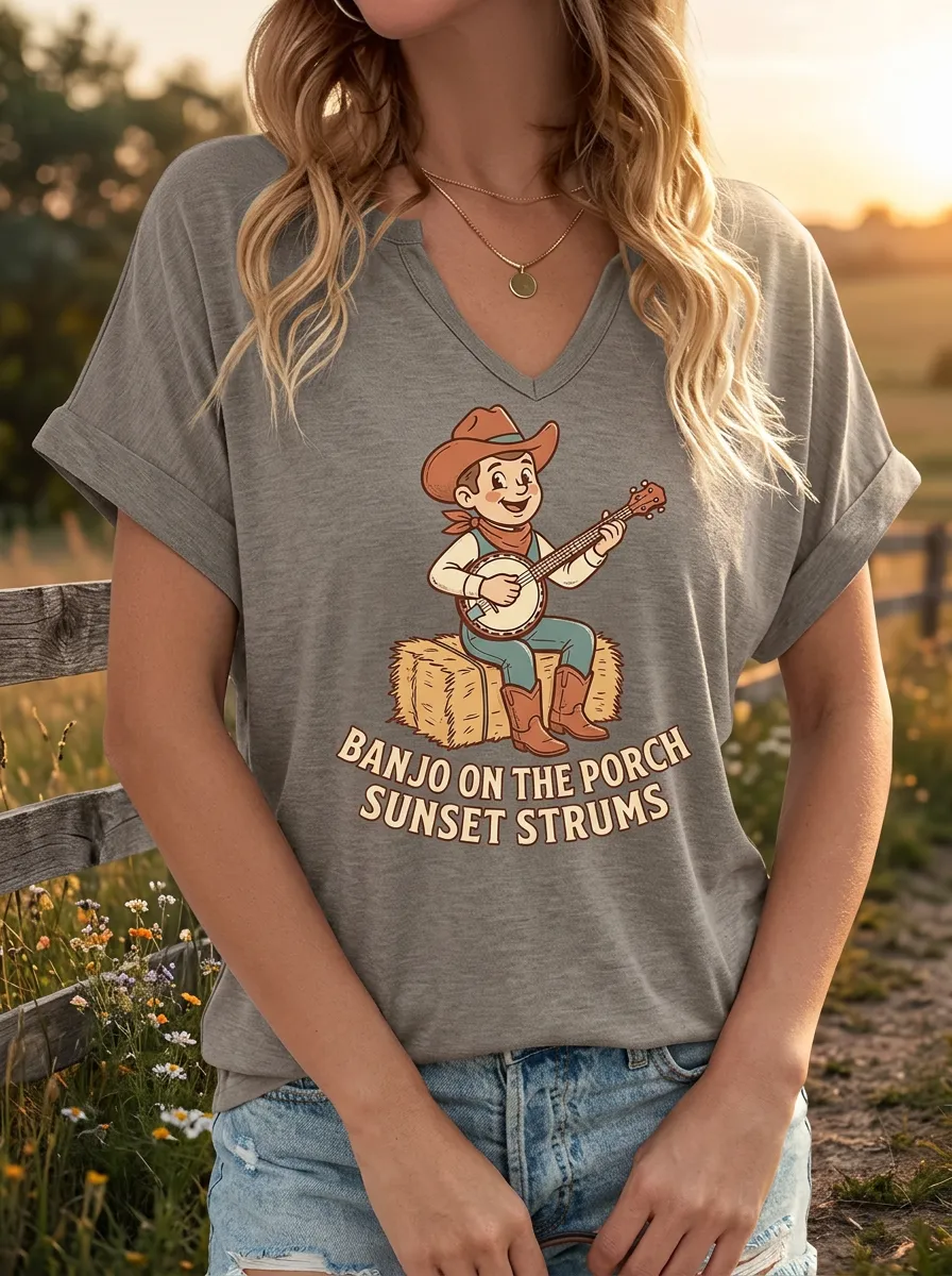 Country-Music Western Women's V-Neck T-Shirt