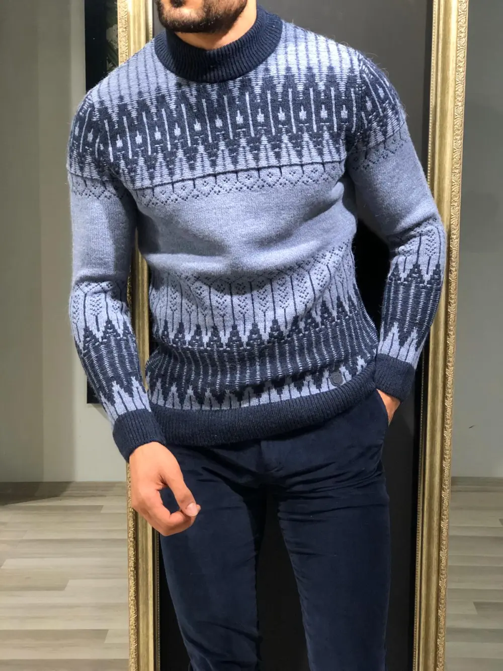 Classic Half Turtleneck Slim Fit Knit Turtleneck Sweater