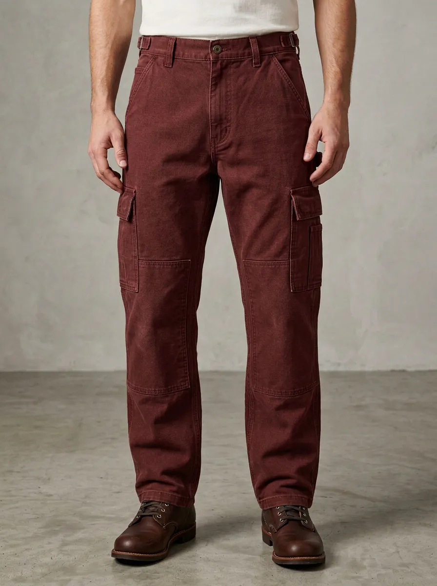 Men's Relaxed Vintage Canvas Utility Cargo Pants