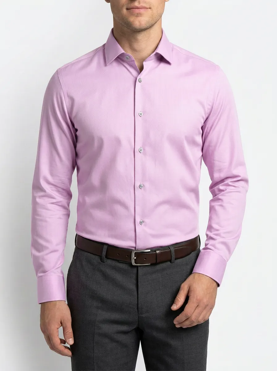 Men's Light Grey Point Collar Dress Shirt